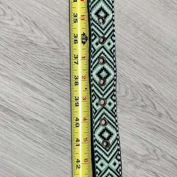 Free People Belt Women\'s “Moving to Mars” Cotton Leather Green & Black Size M/L main image 5